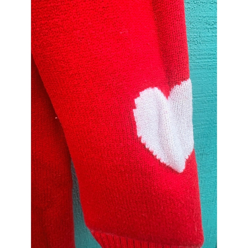 J For Justify Red Lover Graphic Sweater Dress Heart Elbow Patches Womens 1X - Picture 3 of 5